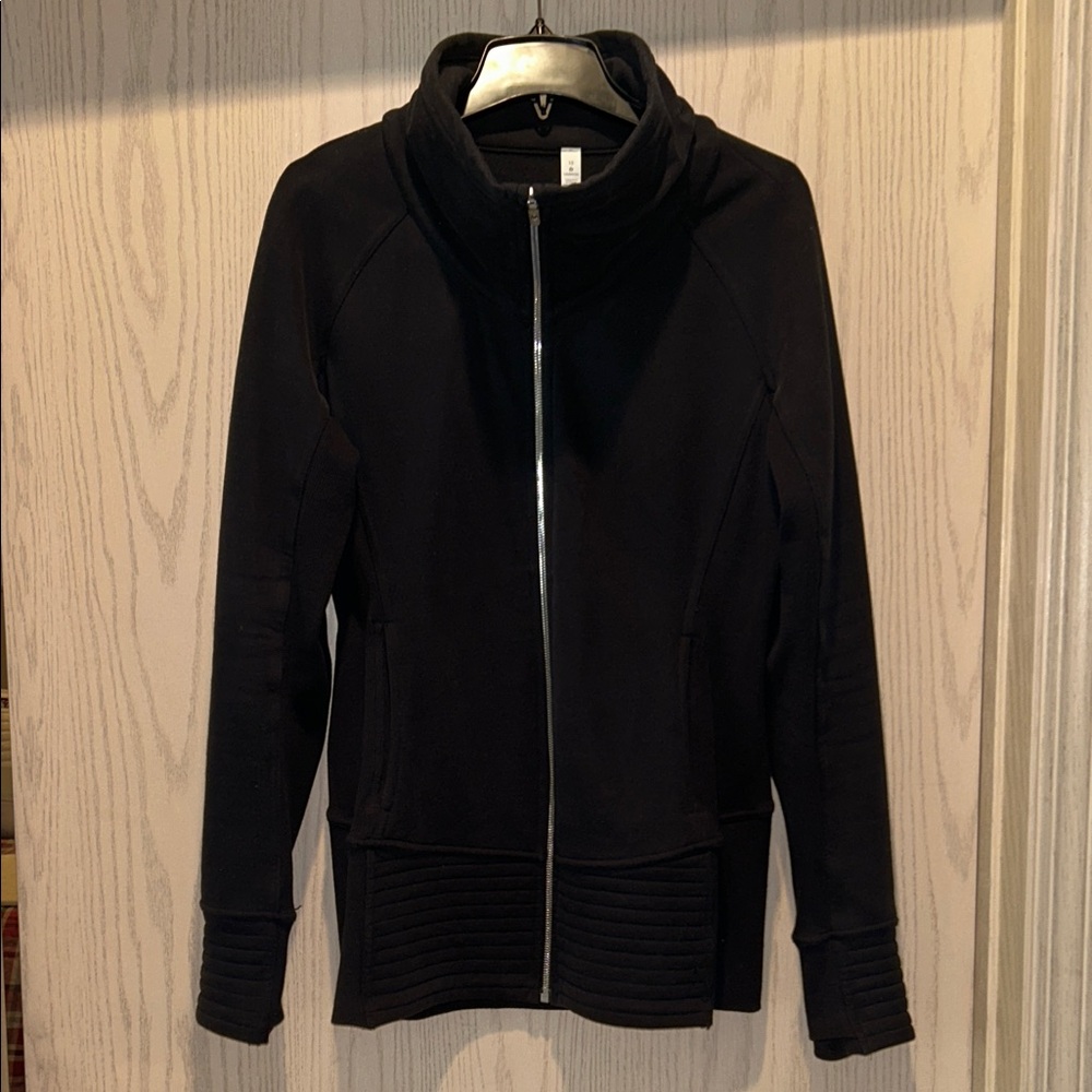 lululemon athletica Black full zip funnel neck jacket size 10